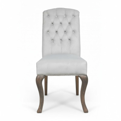 Gray Chesterfield x6 Armchairs Designer Wooden Legs Luxurious Set of 6