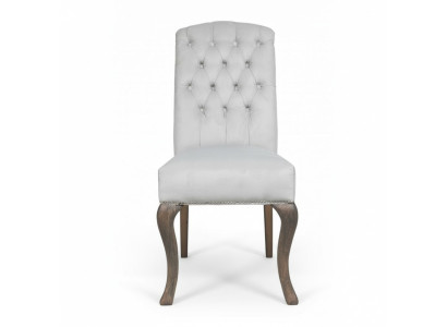 Gray Chesterfield x6 Armchairs Designer Wooden Legs Luxurious Set of 6