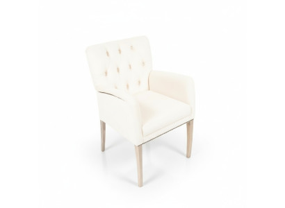 Modern white Chesterfield upholstered armchair single seat dining room chairs textile