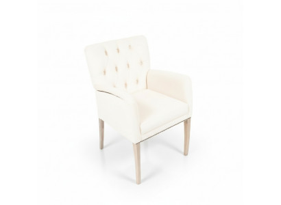 Modern white Chesterfield upholstered armchair single seat dining room chairs textile