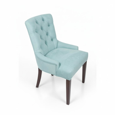 Light blue set of 4 designer Chesterfield upholstered chairs