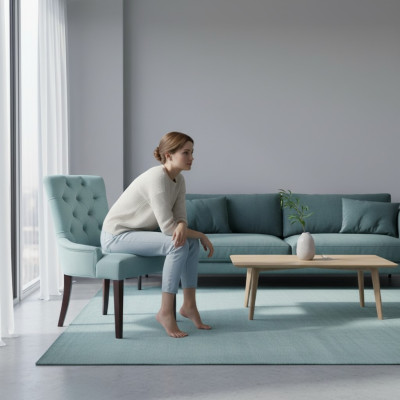 Light Blue Chesterfield Chair Set Modern Dining Chairs Dining Room 8-Piece Chair Set