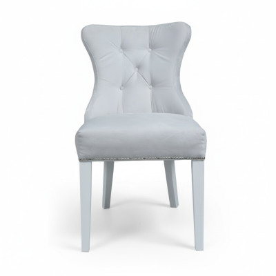 Designer grey chairs Chesterfield design upholstered chair set of 4