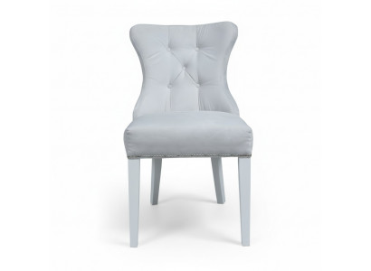 Designer grey chairs Chesterfield design upholstered chair set of 4