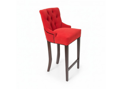 Red Chesterfield Bar Stool Designer Stool Set of 4 Upholstered Set Solid Wood Chairs