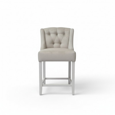 Light gray Chesterfield bar stool designer armchair luxurious single-seater