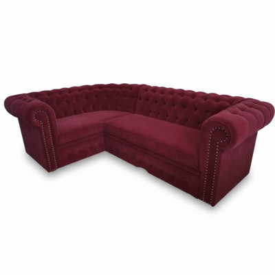 Chesterfield sectional upholstered sofa corner set velvet upholstered seats corner sofas