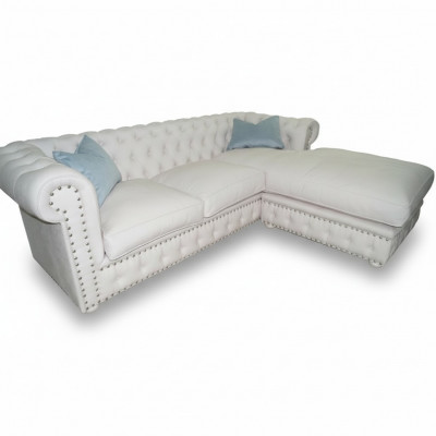 Sofa Velvet Corner Sofa Chesterfield Textile Fabric Corner Couch Upholstered Couch Corner Suite