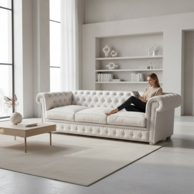 Chesterfield three-seater couch upholstered sofa design leather sofas couches 3-seater