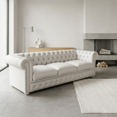 Chesterfield three-seater couch upholstered sofa design leather sofas couches 3-seater