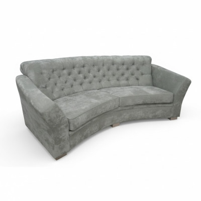 Three-seater half-round couch Chesterfield upholstered sofa couches beige