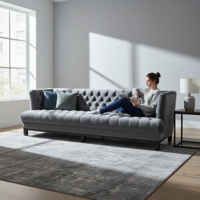 Classic design couch upholstered sofa three-seater fabric couches 3-seater sofas