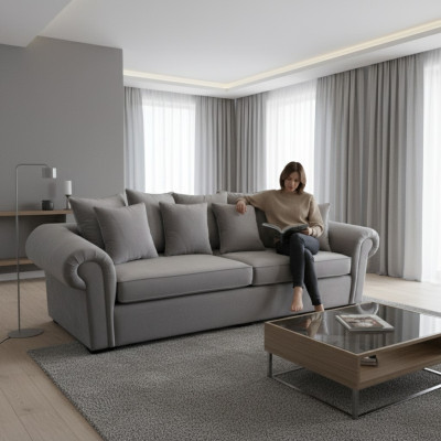 Sofa 3-seater Chesterfield upholstery classic sofas three-seater fabric couches