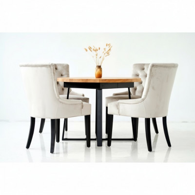 Design dining room table + 6 Chesterfield armchairs seating group chairs