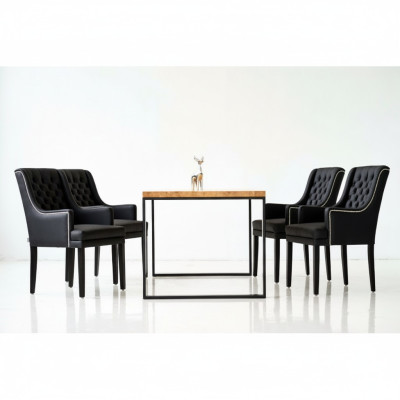Dining room table + 4 Chesterfield chairs luxury dining room group 5-piece set