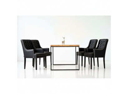 Dining room table + 4 Chesterfield chairs luxury dining room group 5-piece set