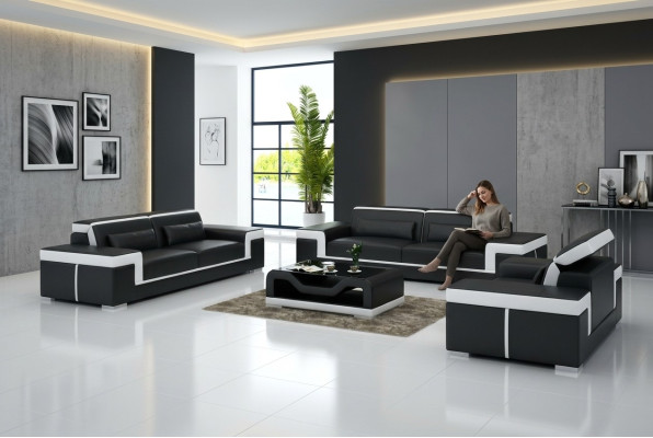 Design couch upholstery sofas leather modern sofa set 3+1 seater complete set new