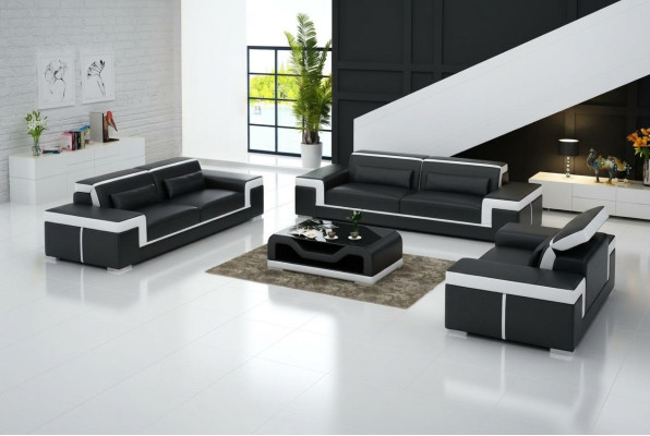 Design couch upholstery sofas leather modern sofa set 3+1 seater complete set new