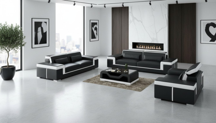 Modern living room sofa set couch seating arrangement 3+2+1 complete set new
