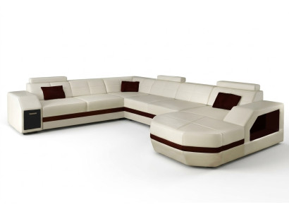 Leather sectional sofa couch corner sofa corner set design modern sofa with USB