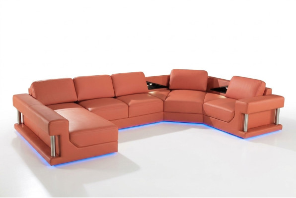 Leather sofa living area couch corner sofa corner set design modern sofa with USB