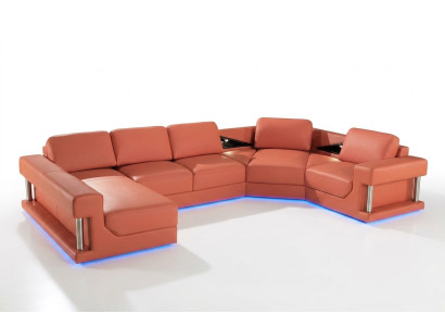 Leather sofa living area couch corner sofa corner set design modern sofa with USB