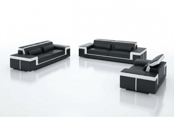 Design leather sofa couch upholstery sofas three-seater living room seat new.