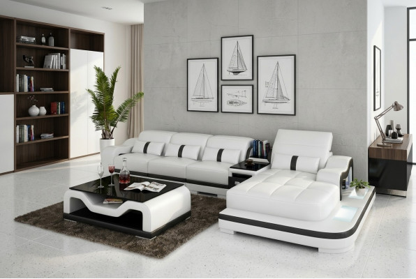 Leather Sofa Couch Sofa Set New 3+2+1 Seater Set Design Modern Sofa +USB