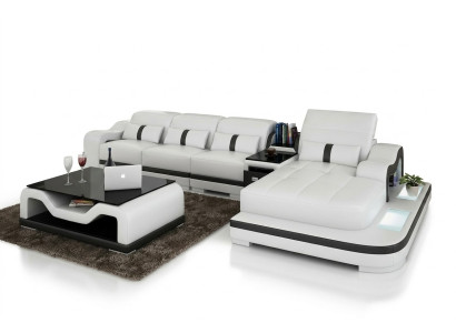 Leather Sofa Couch Sofa Set New 3+2+1 Seater Set Design Modern Sofa +USB