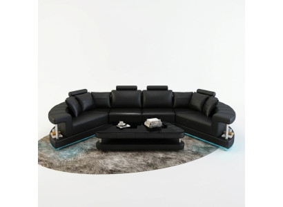 Trapezoidal Shape Living Landscape Round Corner Sofa Sofa Round Couch Upholstery U Form + USB
