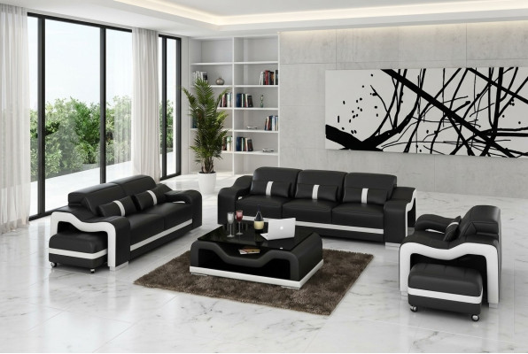 Designer sofa set couch upholstered sofas leather modern 3+2 seater complete set new