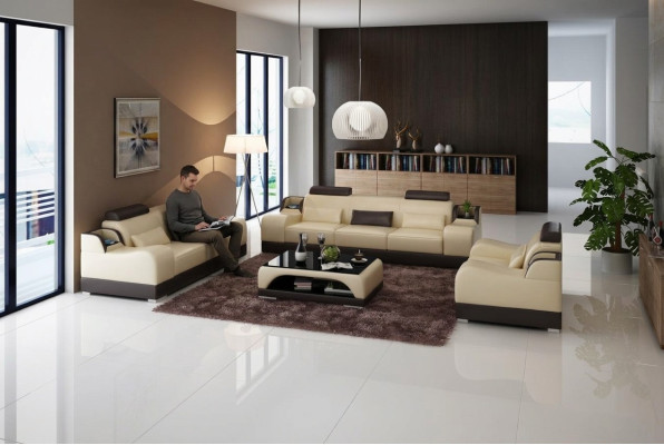 Design sofa set couch upholstery sofas leather 3+2 seater complete set new modern