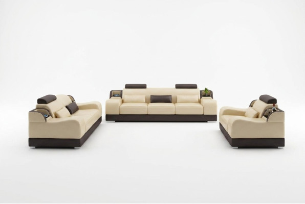 Sofa set Couch Upholstered Sofa 3+3 Complete Set Suites Design Leather 2-piece.
