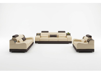 Sofa set Couch Upholstered Sofa 3+3 Complete Set Suites Design Leather 2-piece.