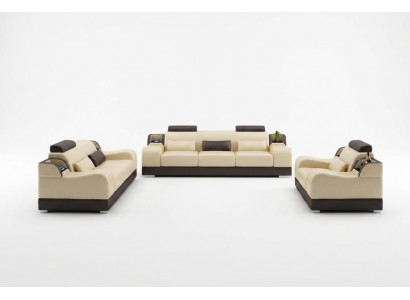 Sofa set Couch Upholstered Sofa 3+3 Complete Set Suites Design Leather 2-piece.