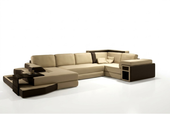 XXL Design Big Sofa +USB Corner Sofa Couch Living Landscape U Shape Leather Textile Corner