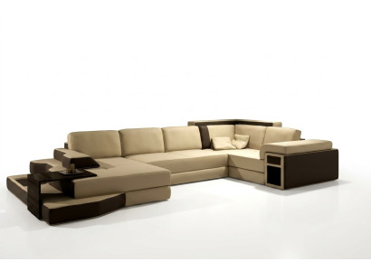 XXL Design Big Sofa +USB Corner Sofa Couch Living Landscape U Shape Leather Textile Corner