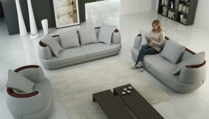 Leather Sofa USB Sofa Set 3+2+1 Couch Seat Upholstery Sofa Set Sets