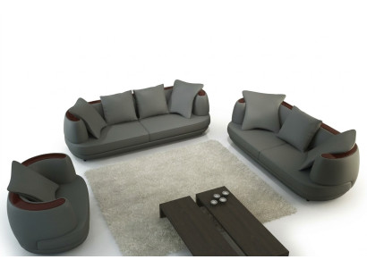 Sofa set with USB Luxury designer couch upholstery 3+2+1 leather sofa seat gray new