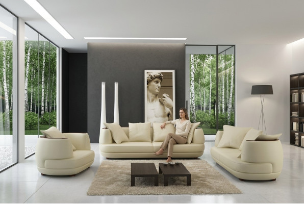Perfect Harmony Large Leather U-Shaped Corner Sofa for a Stylish Living Room