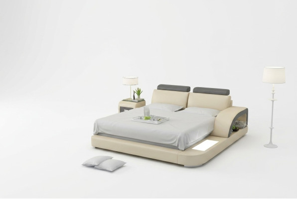 Waterbed with USB Hotel Double Bed Complete Leather Bed Upholstered Bed Water