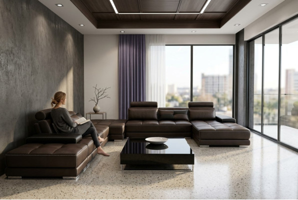 Leather sofa couch living landscape corner sofa corner set design modern sofa + USB new