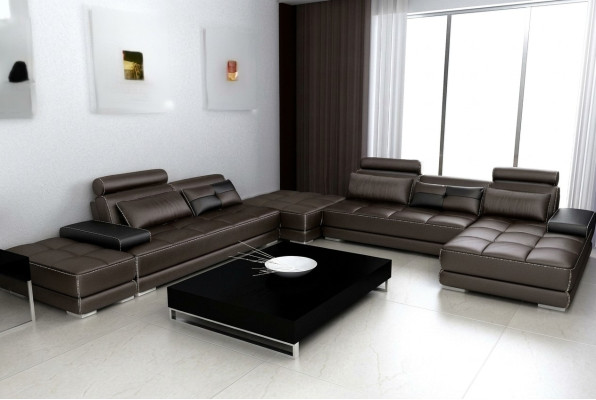 Leather sofa couch living landscape corner sofa corner set design modern sofa + USB new