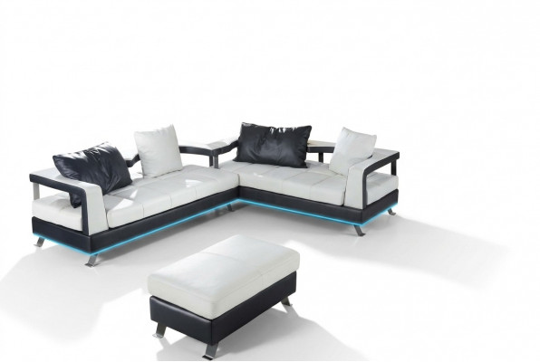 Leather sofa couch living landscape corner sofa corner suite design modern sofa + USB new