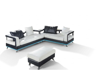 Leather sofa couch living landscape corner sofa corner suite design modern sofa + USB new