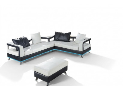 Leather sofa couch living landscape corner sofa corner suite design modern sofa + USB new