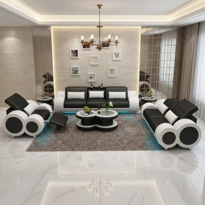 Leather sofa couch set 3+2+1 design modern sofa + USB seat new