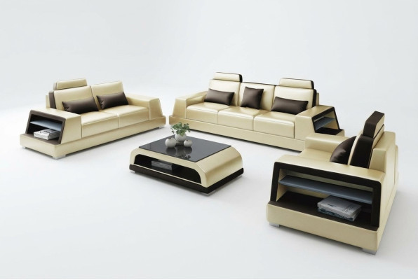 Multifunctional Couch Relax Sofa Leather Upholstery Three-Seater Design 3 Seater New Couches