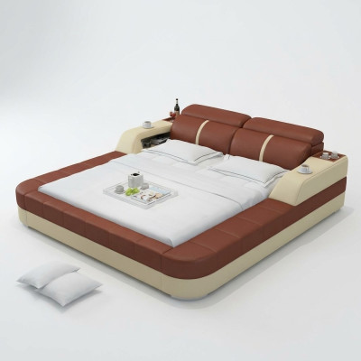 Luxury waterbed double multifunction bed upholstery + USB water beds 180x200