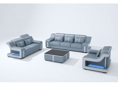 Design multifunctional couch relax sofa leather upholstery couches three-seater 3 new